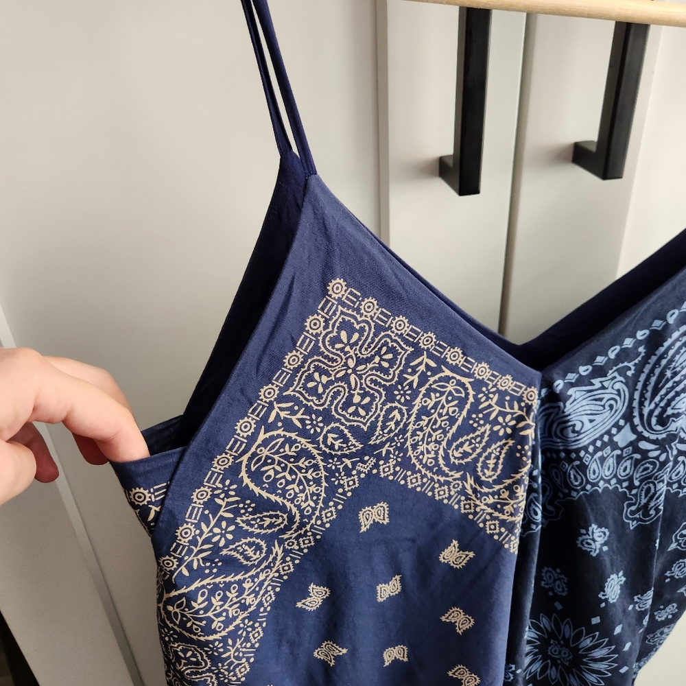 Anthropologie Holding Horses Blue Bandana Dress Midi XS - Picture 6 of 12